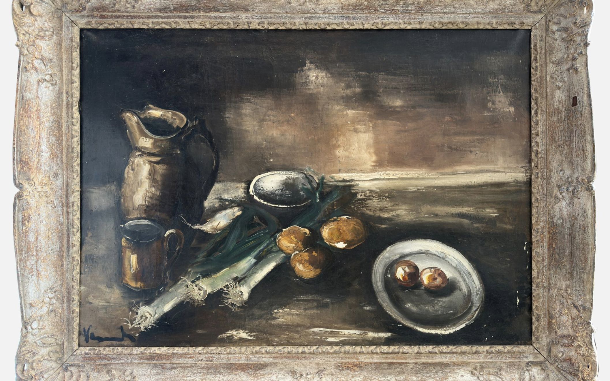 Vlaminck, Nature morte aux poireaux, huiles sur toile