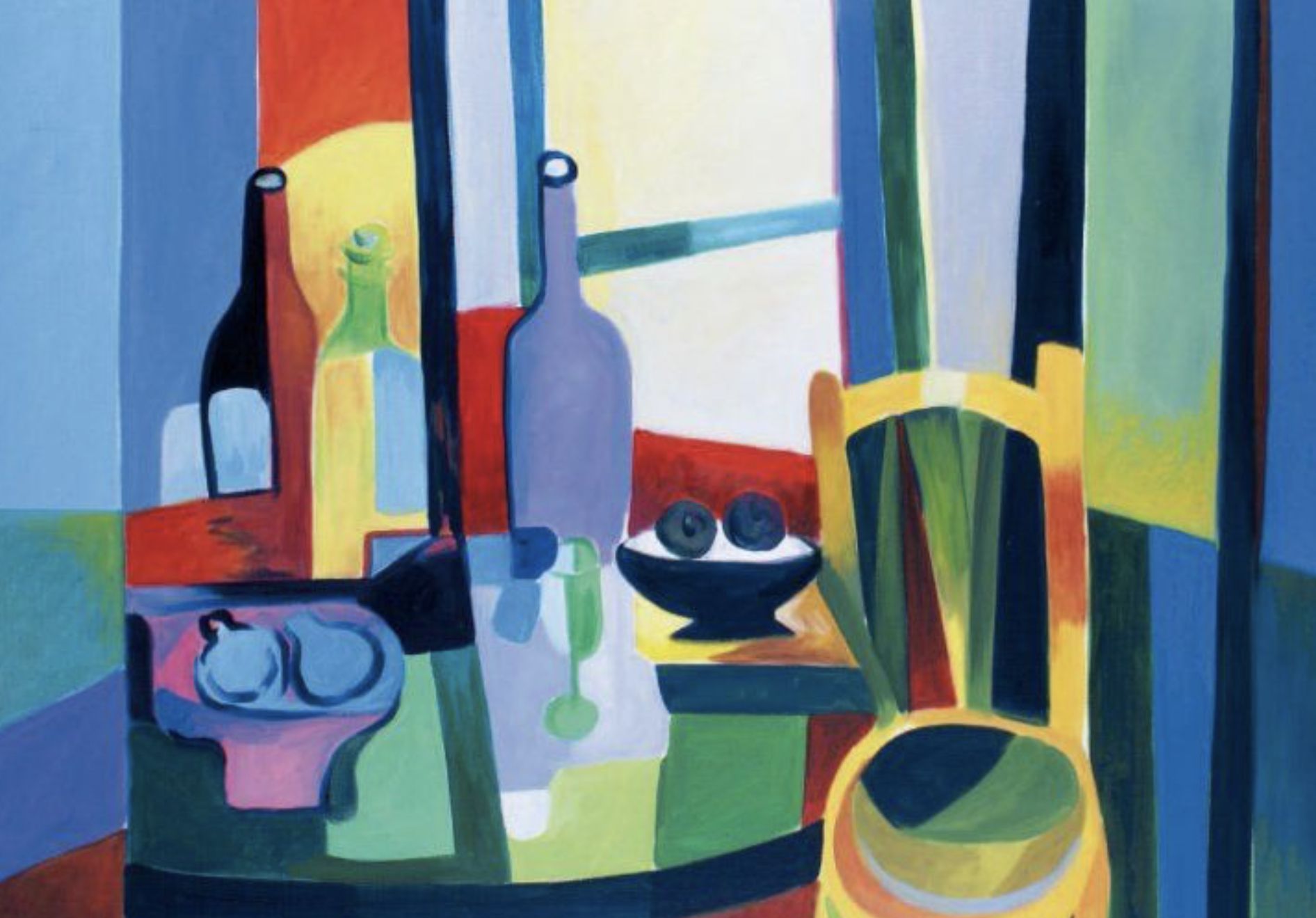 Marcel Mouly, la vie calme avec la chaise, huile sur toile