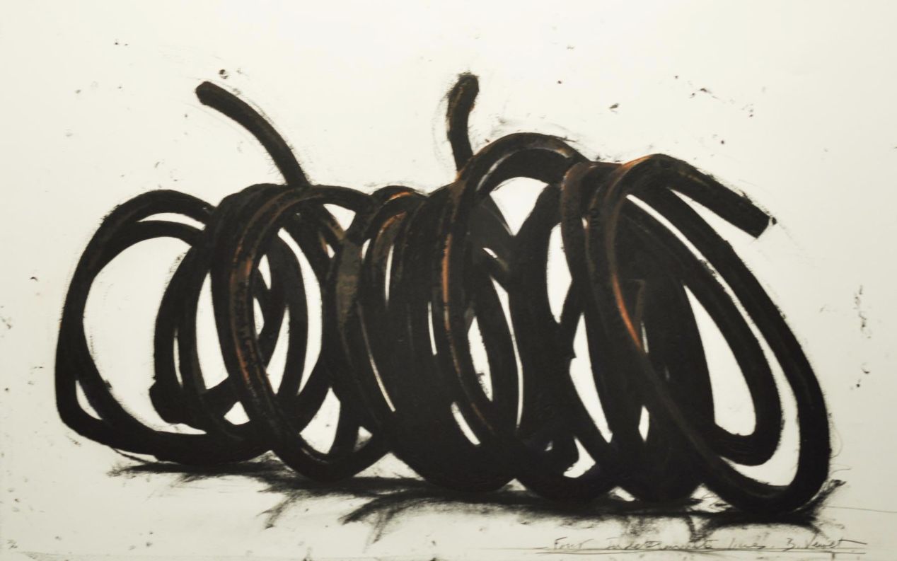 Bernar Venet, huile sur toile