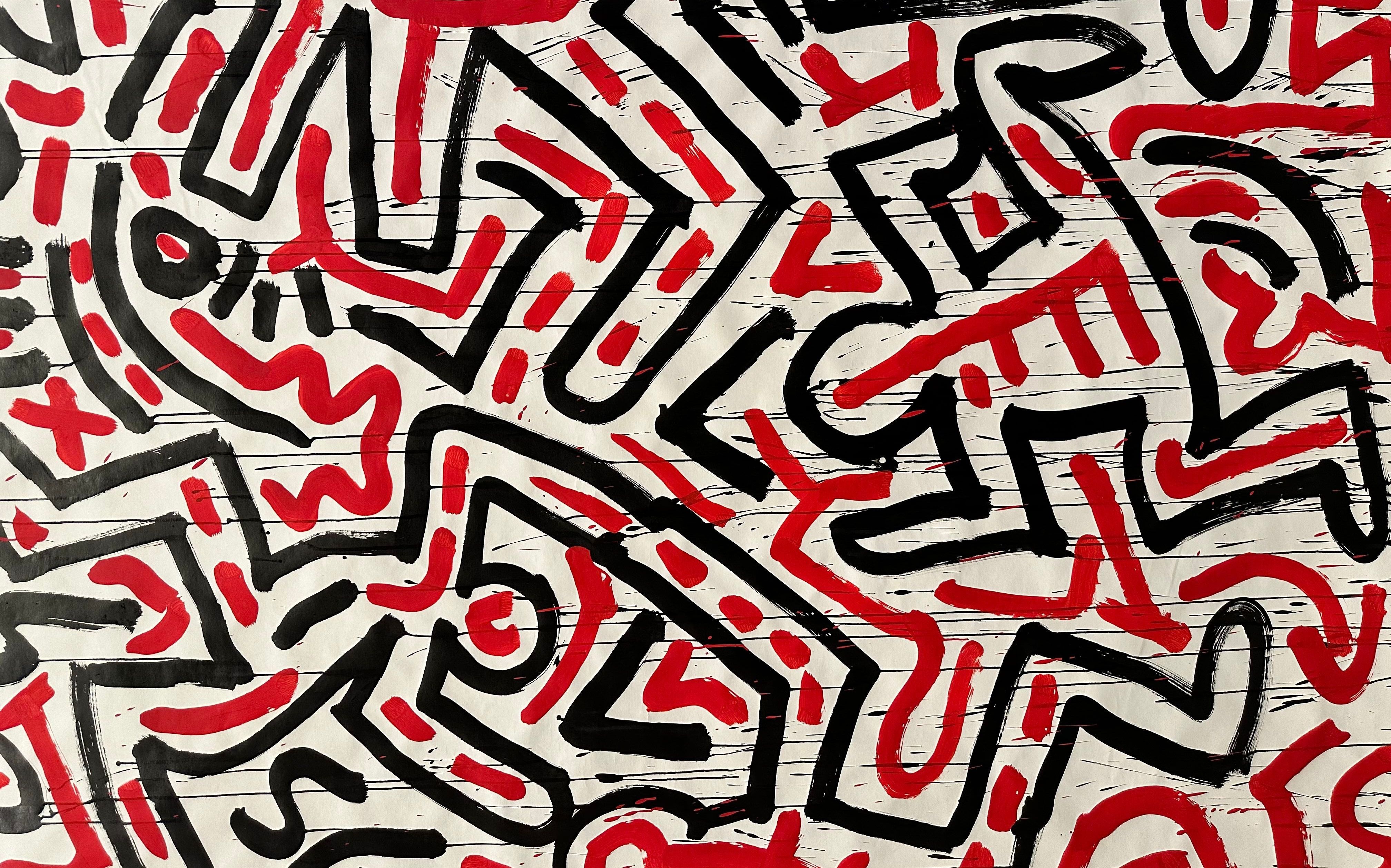 Keith Haring, huile sur toile