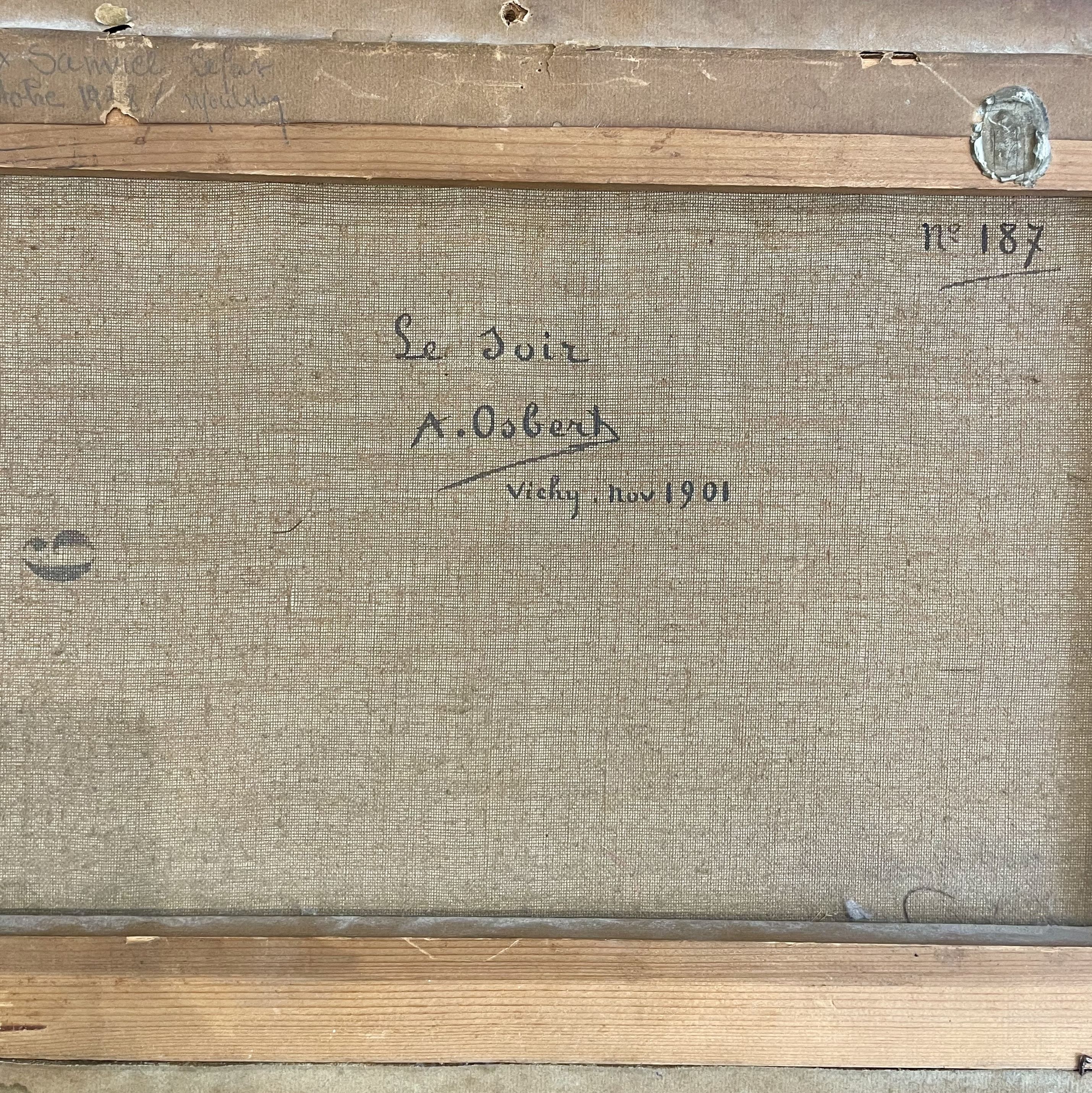 Osbert, dos d'un tableau (titre et signature)