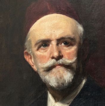 Carolus DURAN (1837-1917) Portrait d'homme barbu au chapeau, Charles Drouet, Huile sur toile