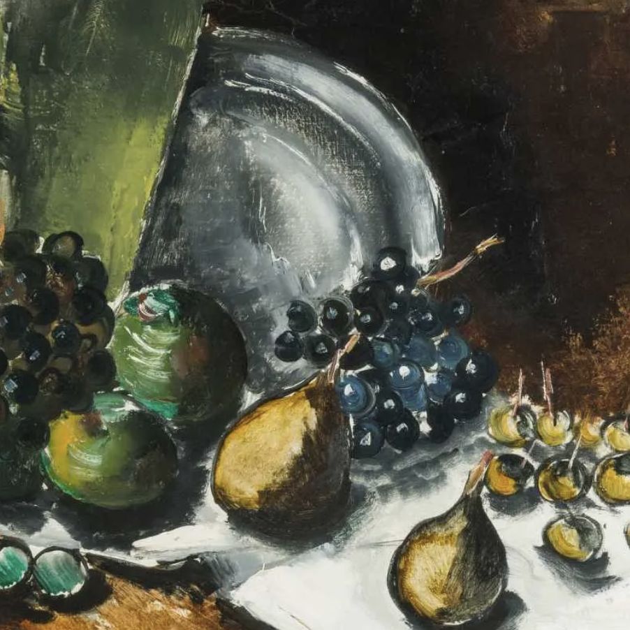 Vlaminck, nature morte aux raisins et aux poires